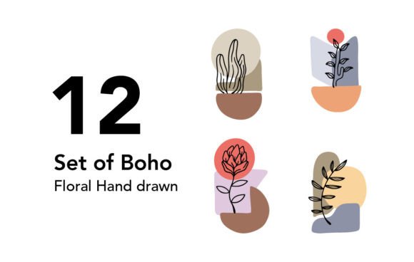 Boho Floral Graphics: Illustrations for Sellers