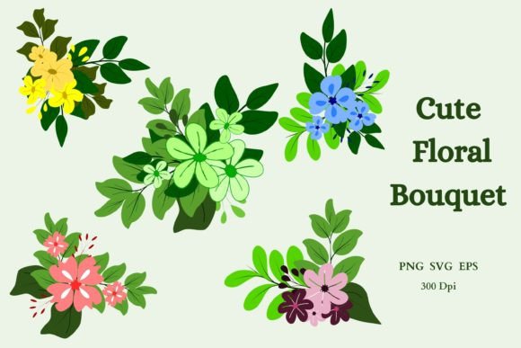 Cute Floral Bouquet: Fresh Graphics & Illustrations