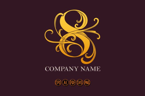 Elegance Classic Gold Floral Number 8 Graphics