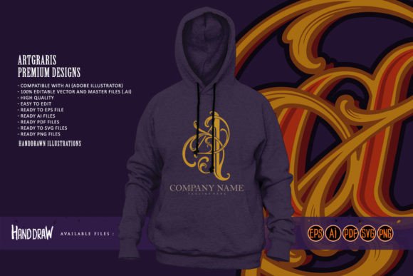 Elegance Flourish Gold Floral A: Graphics & Illustrations