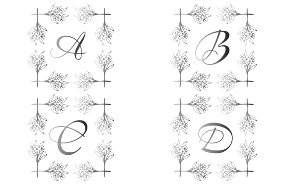 Elegant Floral Monogram Graphics & Illustrations