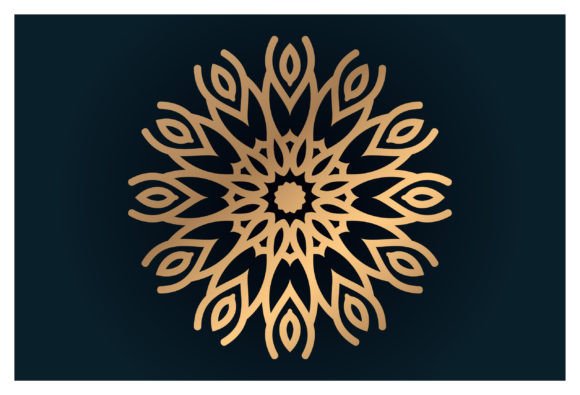 Elegant Floral Round Ornament: Graphics & Illustrations