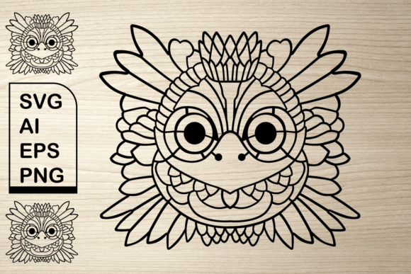 Floral Bird Outline B: Graphics & Illustrations