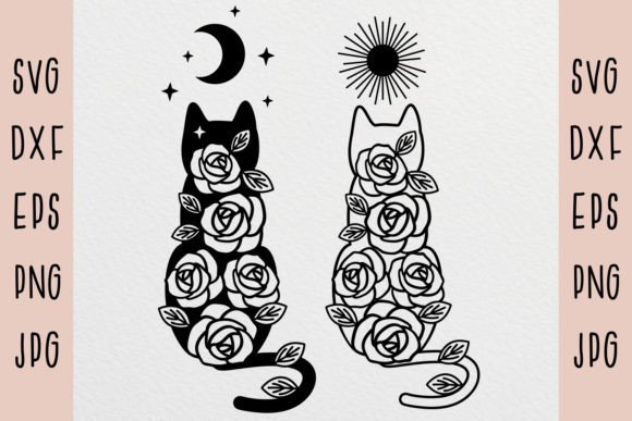 Floral Cat SVG: Graphics & Illustrations