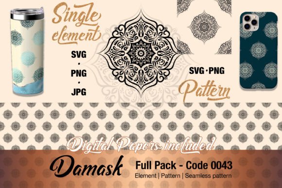 Floral Damask Motif Pack: Graphics & Illustrations