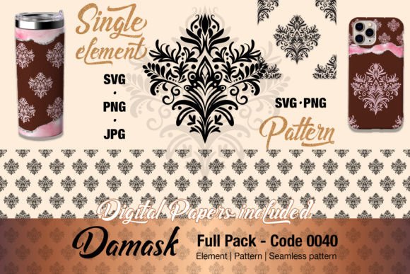 Floral Damask Motif Pack: Graphics & Illustrations