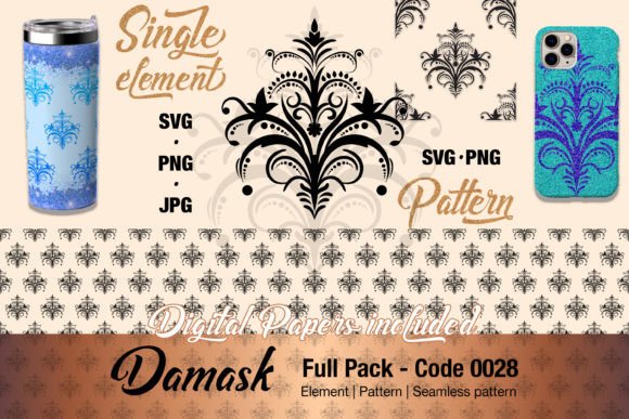 Floral Damask Motif Pack: Graphics & Illustrations