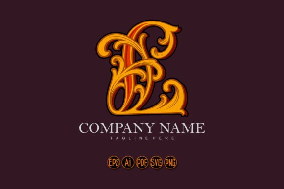Floral Elegance Gold L Monogram Graphics
