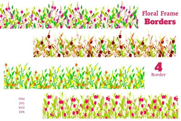 Floral Frames Border Clipart: Graphics & Illustrations