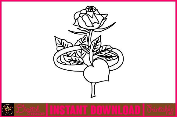 Floral Line Art Flower SVG Elements 102: Graphics and Illustrations