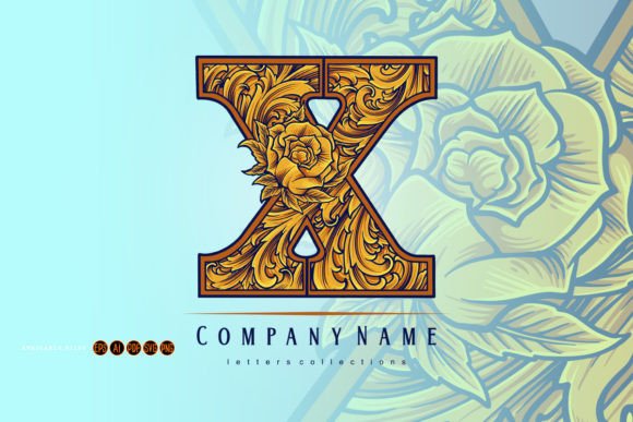 Floral Monogram X: Elegant Graphics & Illustrations