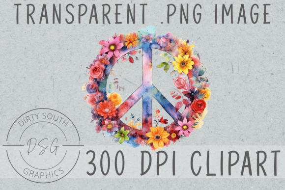 Floral Peace Sign Clip Art: Graphics and Illustrations