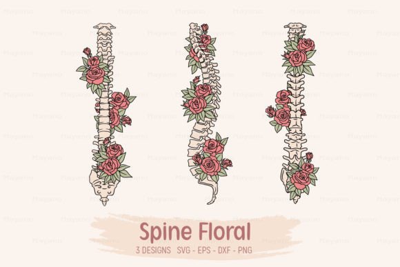 Floral Spine SVG: Graphics & Illustrations
