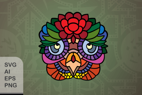 Funny Floral Bird F: Graphics & Illustrations