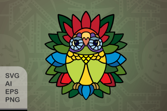 Funny Floral Bird J: Graphics & Illustrations
