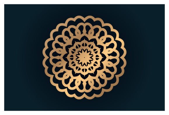 Luxury Gold Floral Mandala Arabesque Graphics and Illustrations