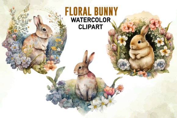 Review: Watercolor Floral Bunny Clipart Bundle for Embroidery