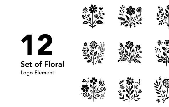 Reviewing the Set of Floral Logo Silhouette for Embroidery