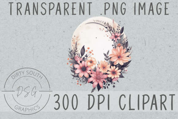 Watercolor Moon Floral Graphics & Illustrations Review
