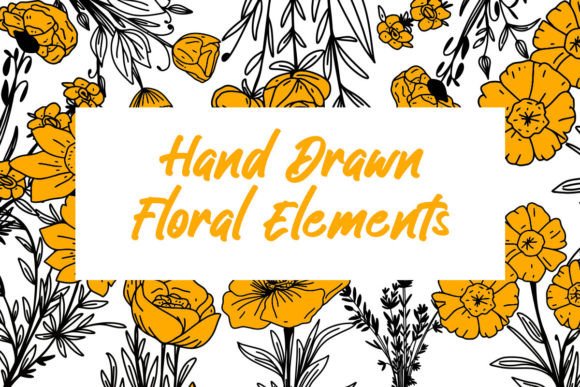 Yellow Floral Elements: Graphics & Illustrations